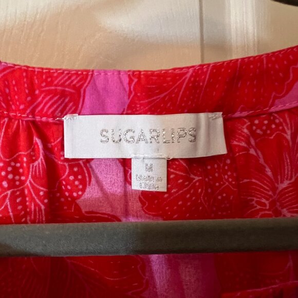 Women's SugarLips Floral Blouse - Pink and Red - Size Medium - Picture 2 of 3